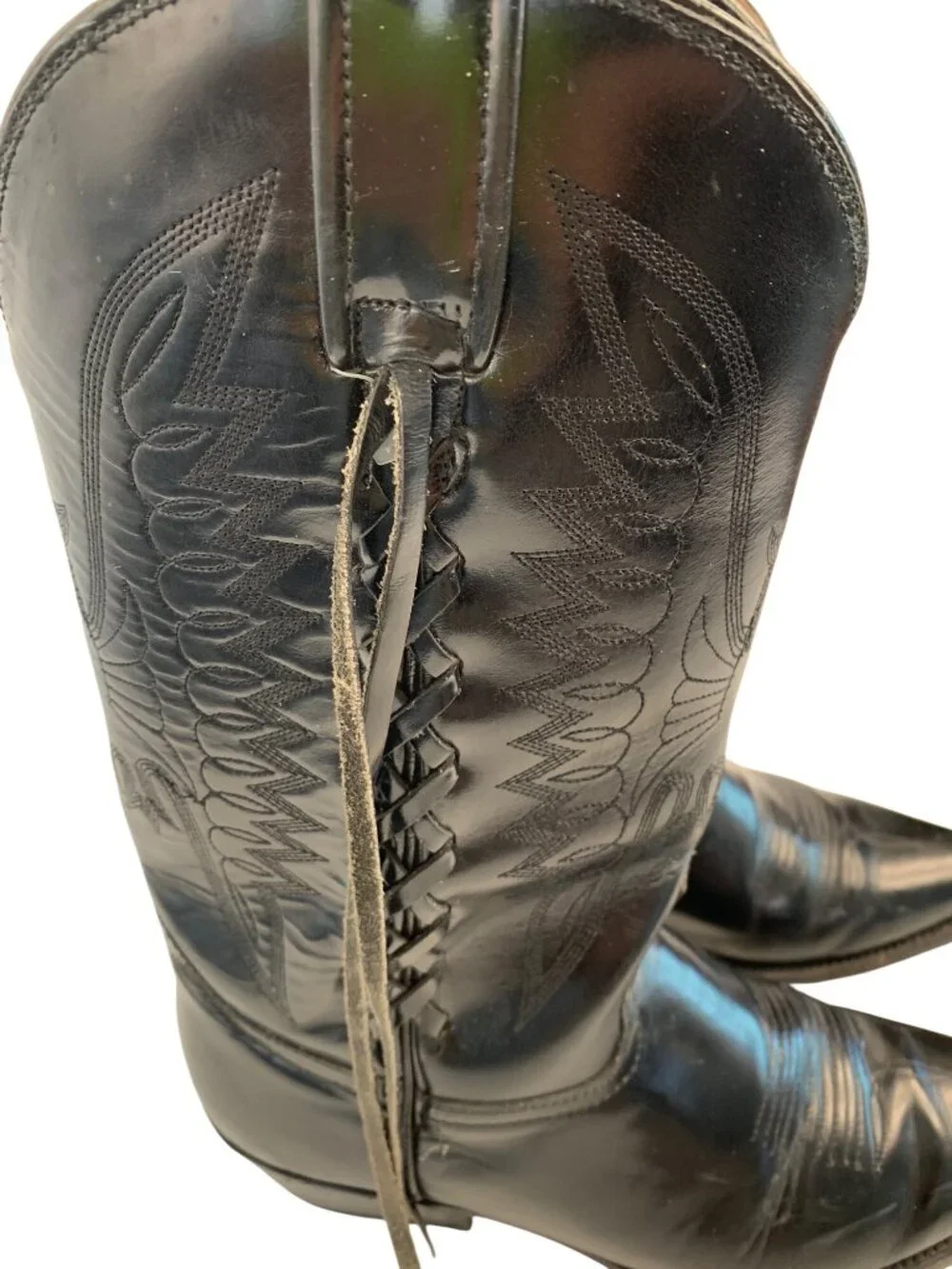 VTG Rebelde Mens Black Leather Western Cowboy Boots Size 27.5 Mexico